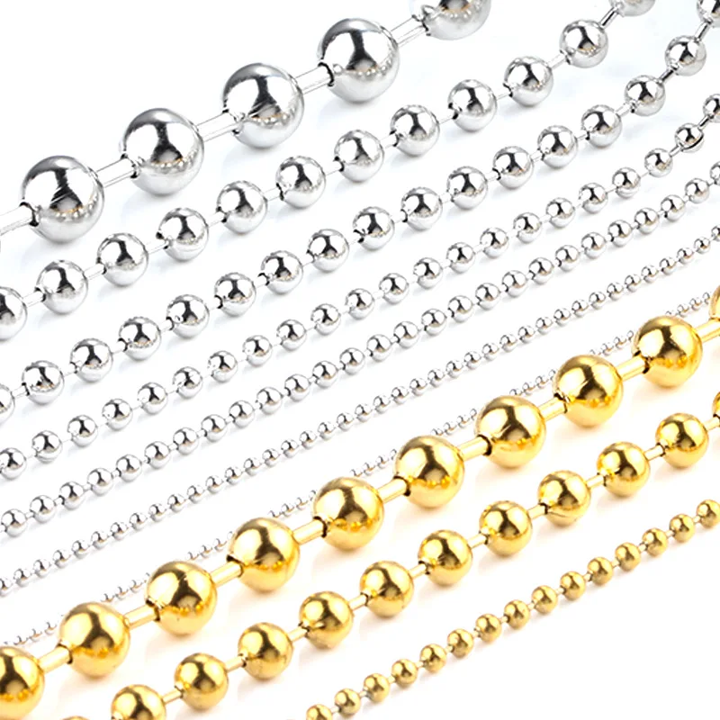 Wholesale Stainless steel round bead chain DIY necklace bracelet chain fashion personalized jewelry accessories