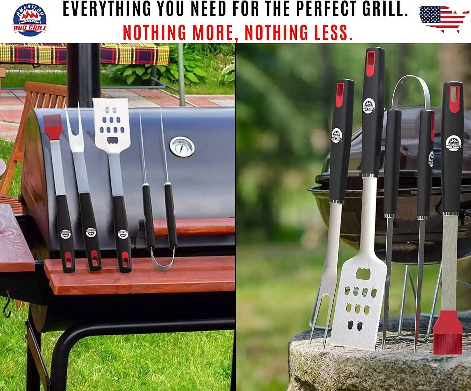 Premium outdoor grilling accessories heavy duty bbq tools kit set for barbecue