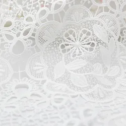 100% Cotton Nylon Polyester Hollow Out Underwear Bra Lace Fabric Water Soluable Chemical Embroidered New Designs