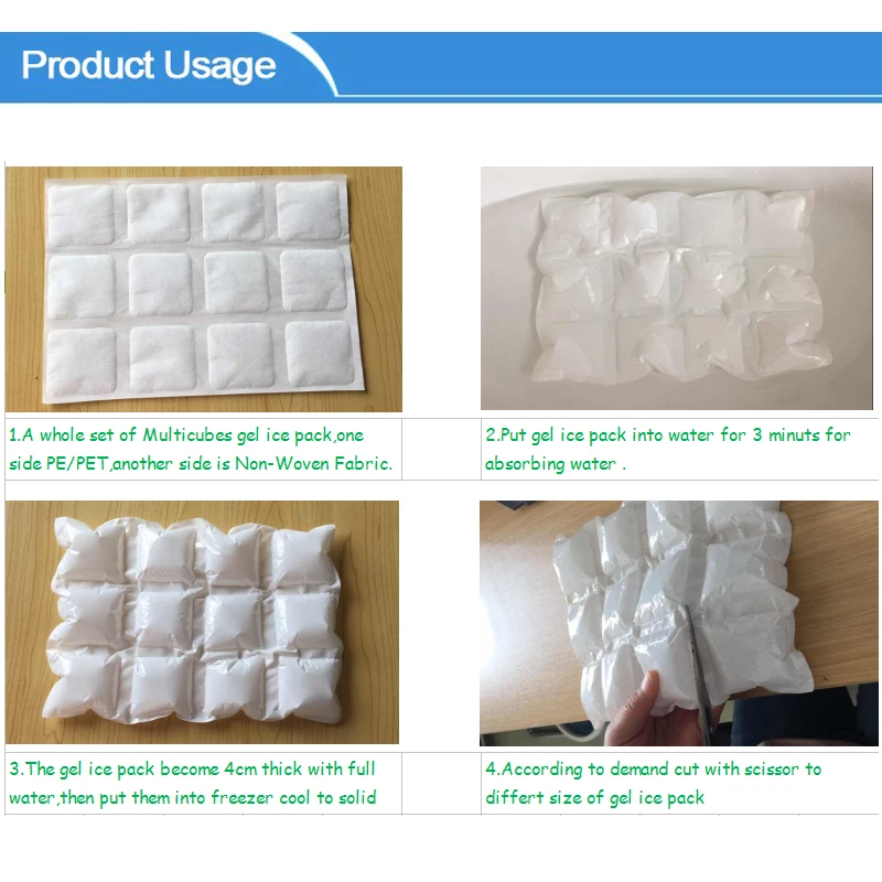 Custom Magical Freezer Hydrate Dry Ice Pack Sheet for Shipping Thermal Box