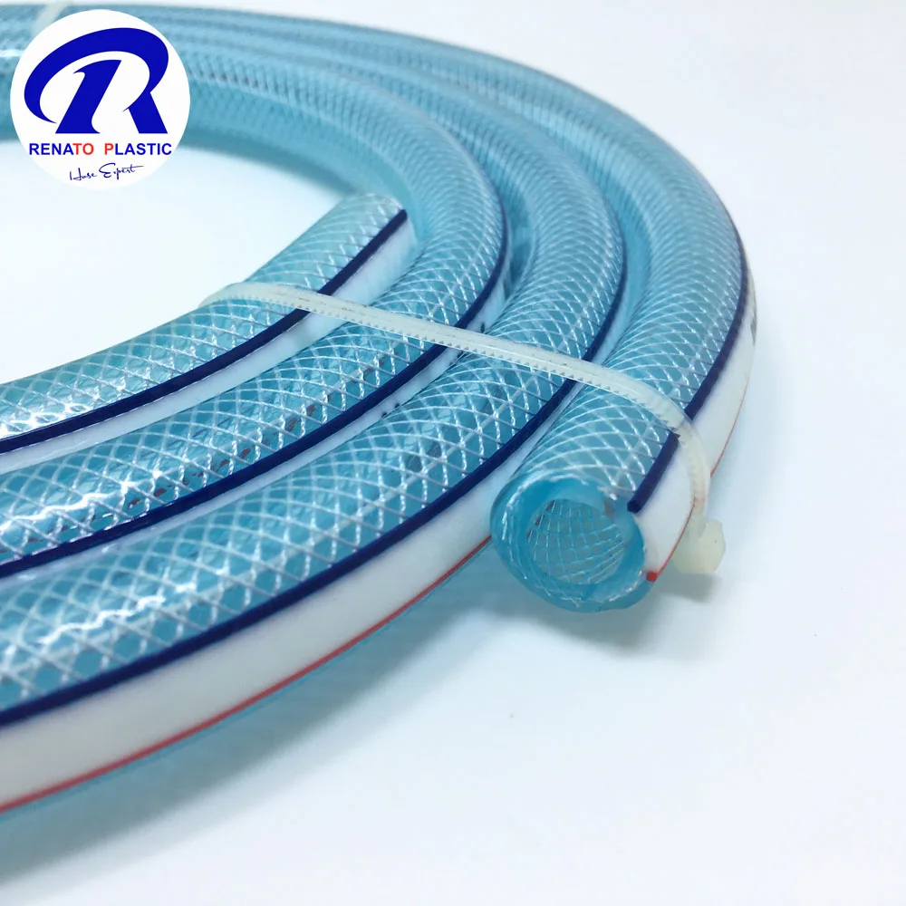 Flexible Fiber Reinforced Food Grade PVC Clear Hose Pipe Transparent 1/4 Vinyl Tubing For Water Discharge