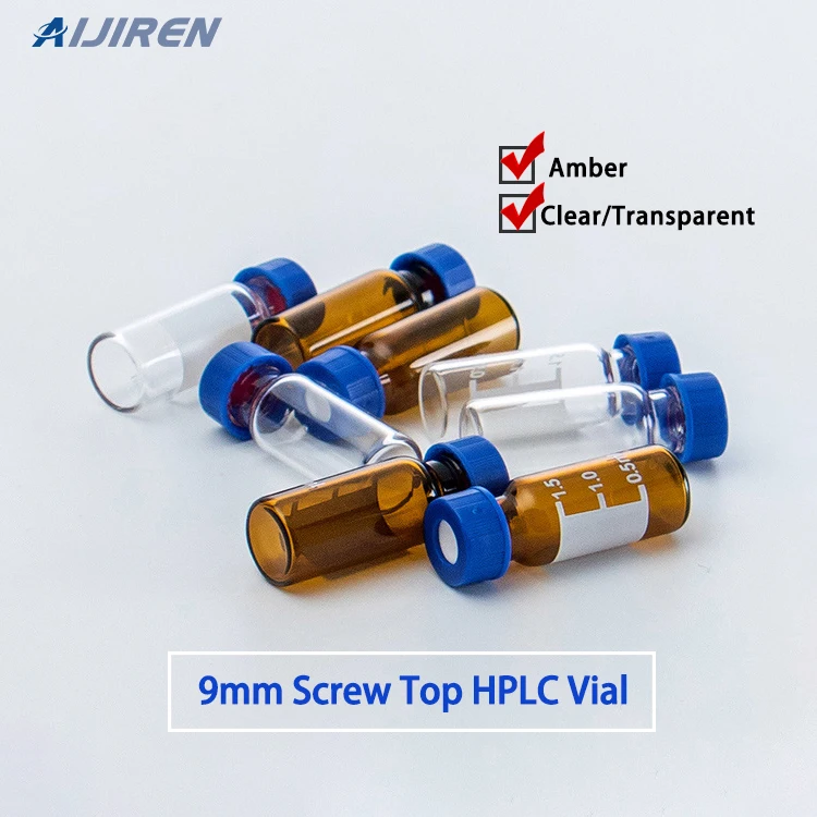 Aijiren 9mm Thread 2ml Chromatography Glass clear Vial for HPLC/GC UPLC with Plastic Screw Cap and Septa