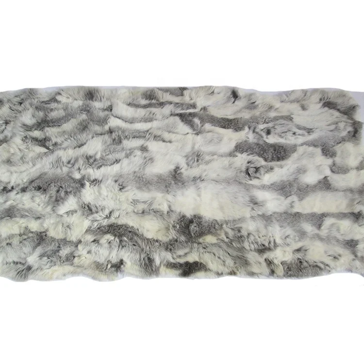 Low Price Real Fur Skin Plate Scraps Hare Color Rabbit Fur Belly Plate