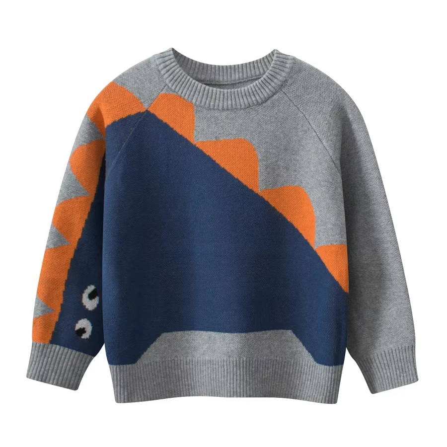 High Quality Sweater Kids One Piece Cotton Cartoon Jacquard Knitted Sweater Kids Pullover Kids Sweater