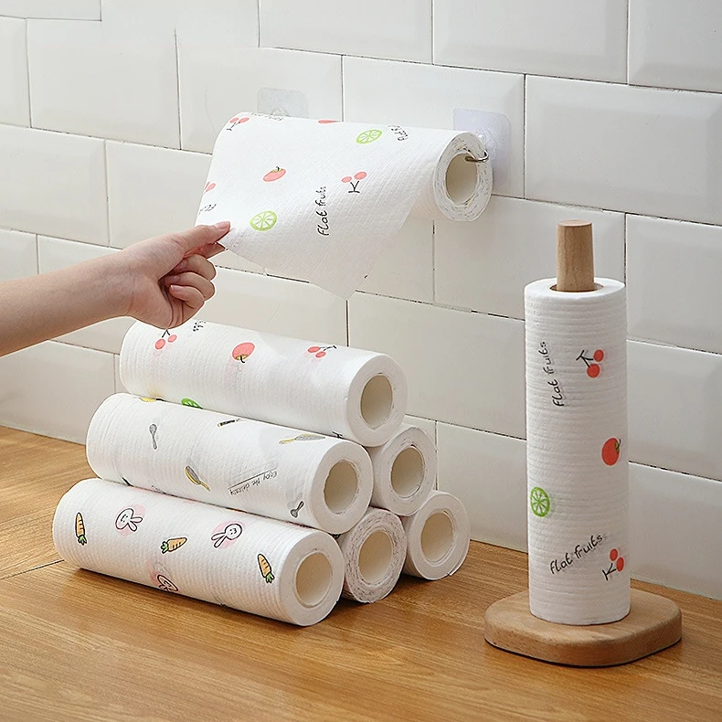 FF2845 Microfiber Reusable Dish Wash Towel Rags Cleaning Wipe Disposable Cleaning Cloth Wet and Dry Kitchen Paper Towels Rolls