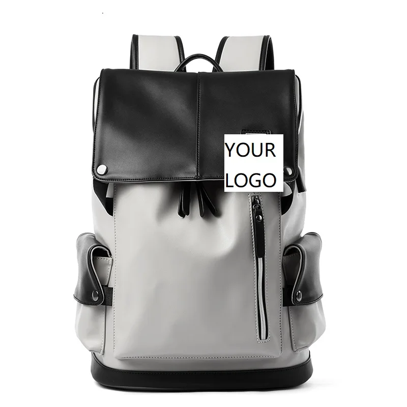 Gray Bag Vegan Leather Dayback Teen Bookbags Laptop Bag Women Back Pack Custom Men Backpacks travel backpack
