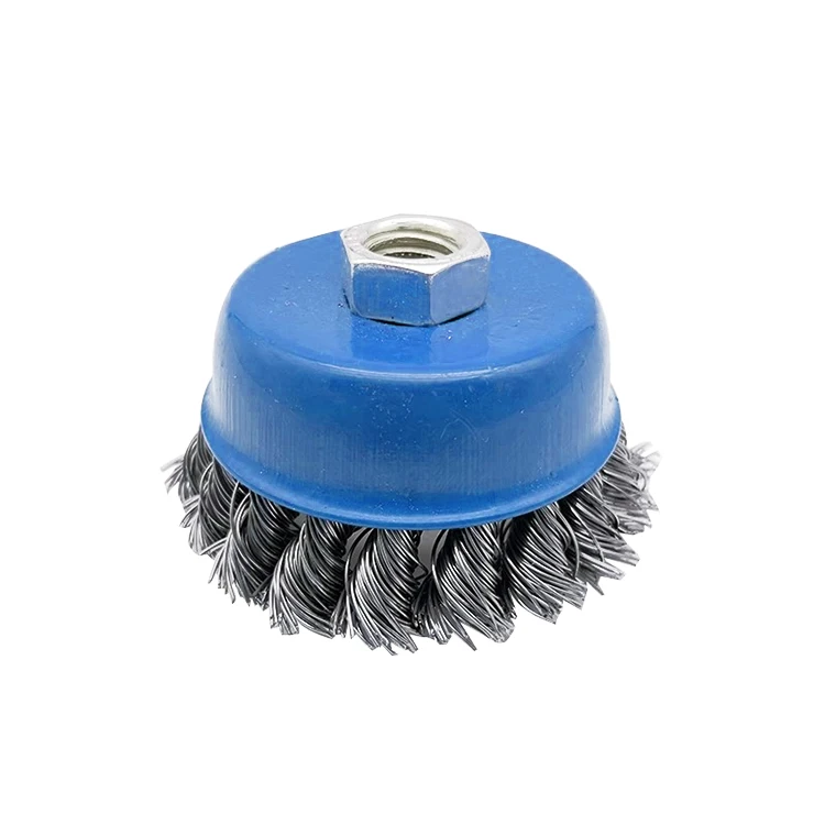 Twisted knot steel wire cup brush crimped wire cup Brush for grinder Industry clean