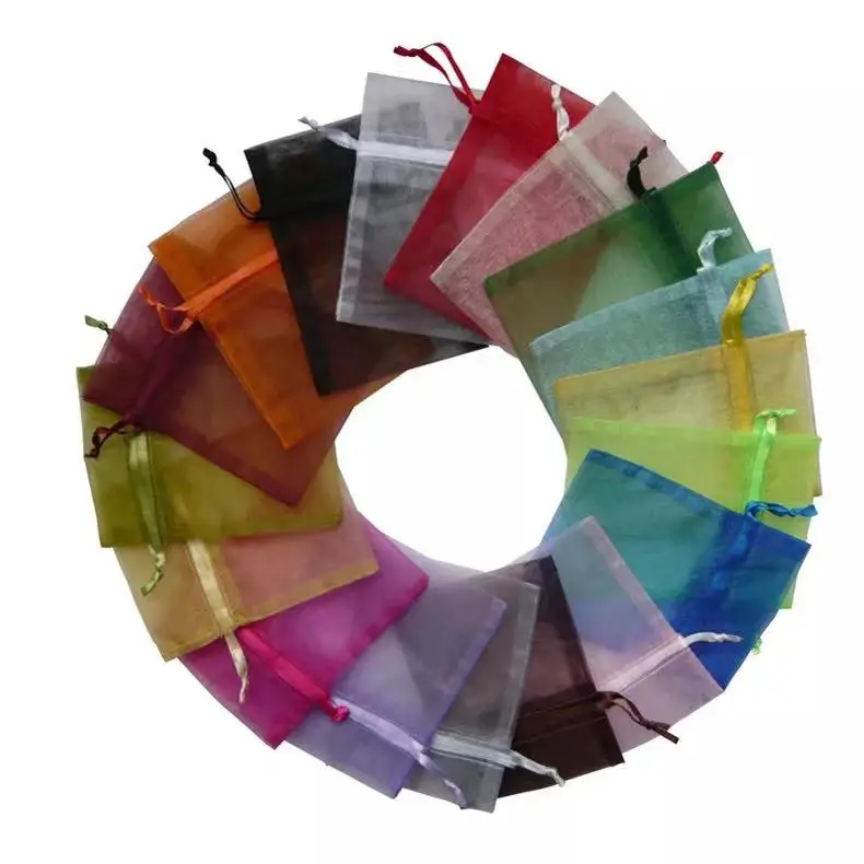 Wholesale party pouch organza gift bag small wedding christmas custom organza bags with drawstring