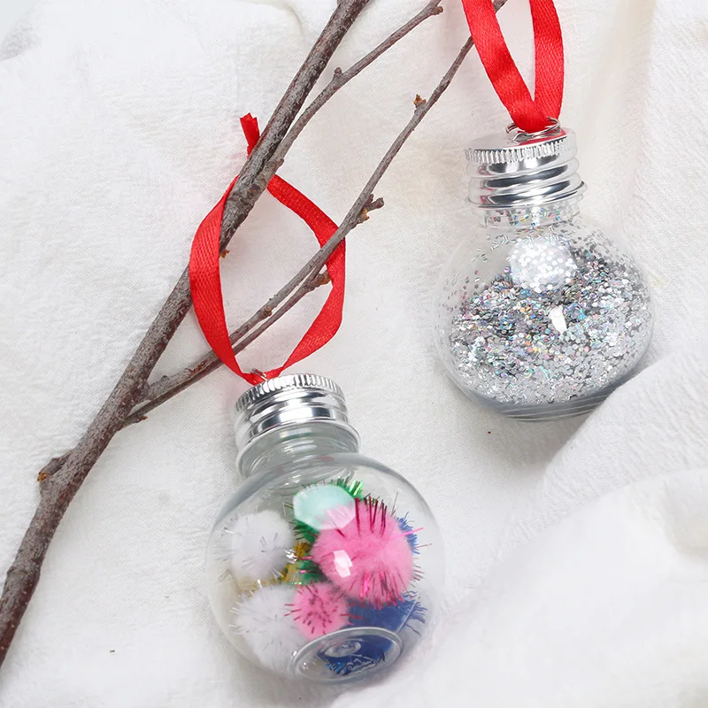 Sealed 50ml bottle Ornaments Booze Filled Alcohol Ornaments Christmas PET tree plastic ball