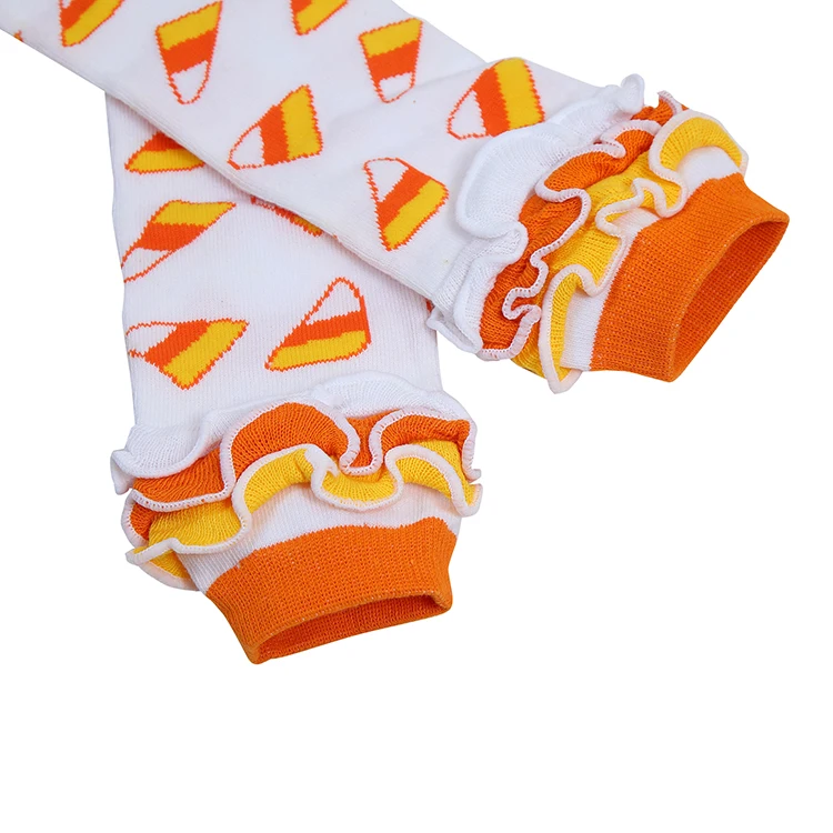 Factory price colorful ruffle baby girls leg warmer cotton knitted leg warmer