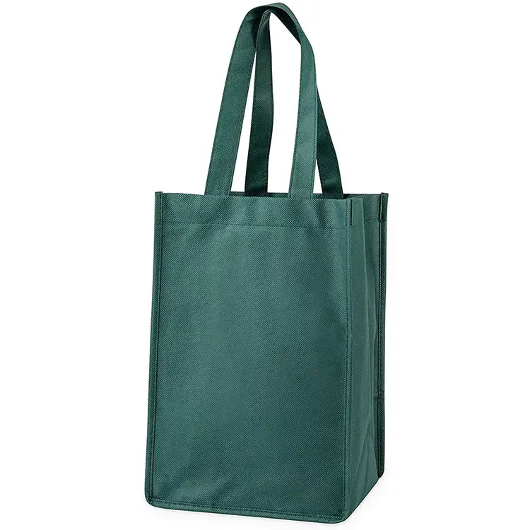 Оптовая продажа, многоразовая прочная Нетканая сумка для винных бутылок с принтом на заказ