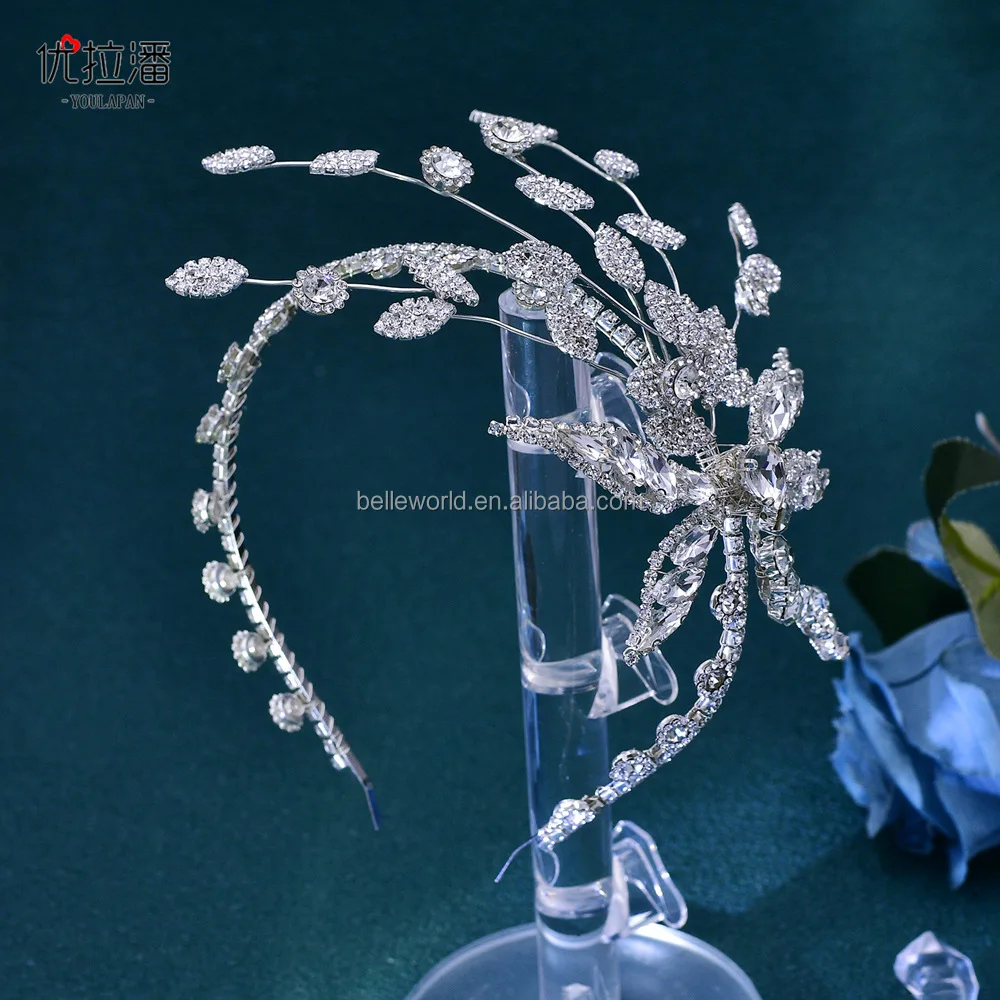 BELLEWORLD Luxury Rhinestone Bridal Hair Comb for wedding hair Accessory Crystal Hair pieces bow bridal accessories for wedding
