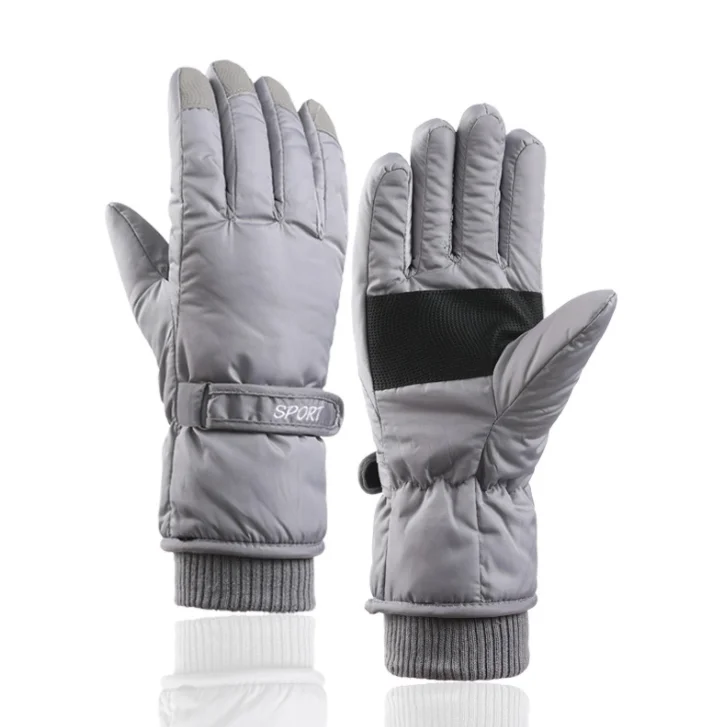 Fashion Winter five finger anti-skid touch screen waterproof Snowboard thermal pink red Ski gloves for women