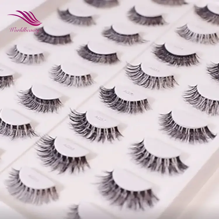 Private label 3d 0.07 hollow soft silk mink eyelash extensions Synthetic Fiber lash Superfine clear band faux mink eyelashes