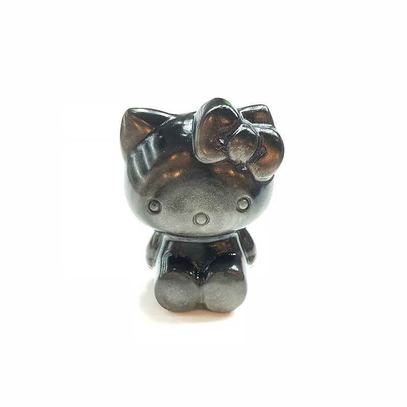 Wholesale natural quartz animal crystal Hello Kitty crystal carving crystal cat for decorative gifts