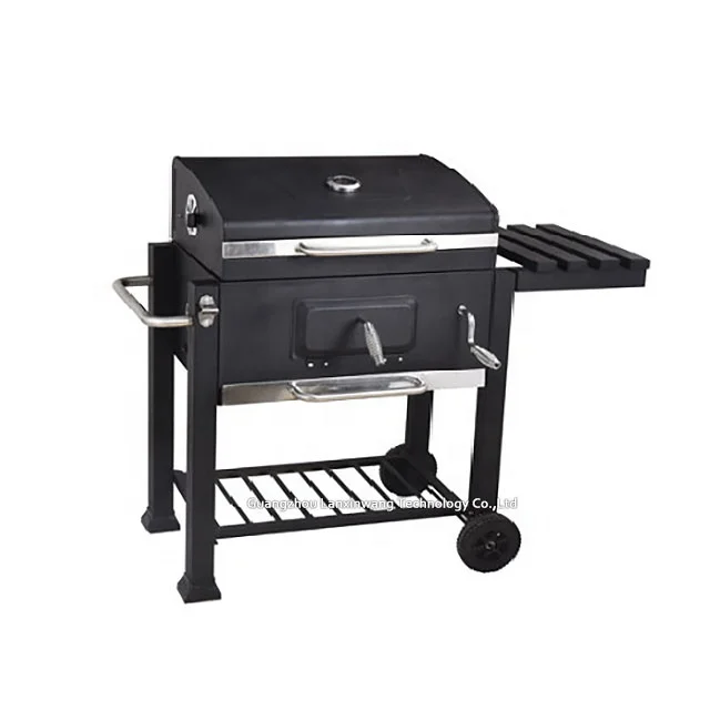 BBQ with lid suitable for more than 5 people outdoor camping barbecue grill push cart type barbecue table grill