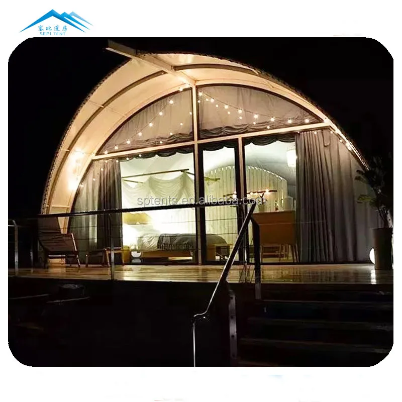 Small Prefabricated 1 Bedroom Luxury Tent Hotel Prefab Cabanas for Tents Camping Outdoor Four-season Tent >3000 Mm Nylon ≥6