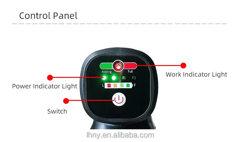 Battery filling gun with level Sensing Extension Tube Battery refills designed for forklifts and golf carts