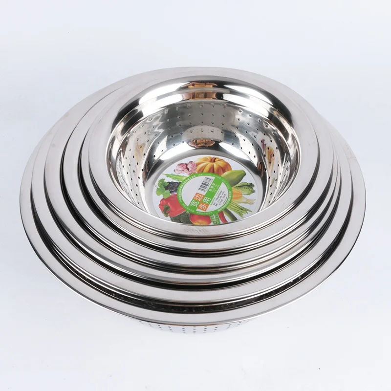 Durable Mesh Basket Colander Stainless Steel Strainers Size at 22-40cm Colander Basket Kitchen Utensils