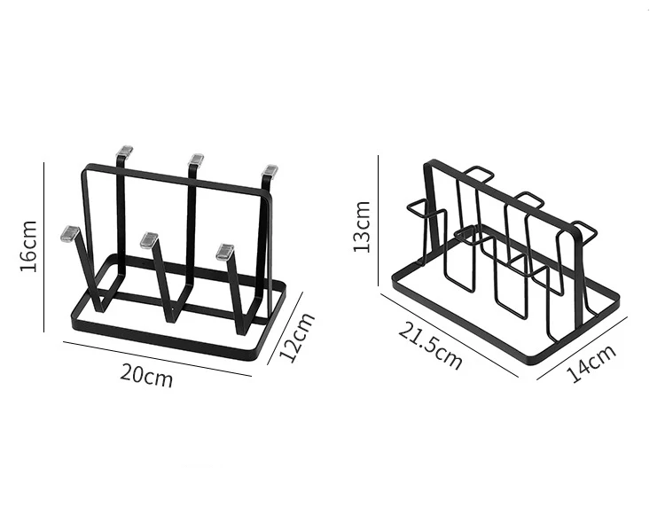 White Black Portable Mug Organizer Bottle Drying Holder Tree 6 Glass Cups Holder Non-Slip Metal Kitchen Rack