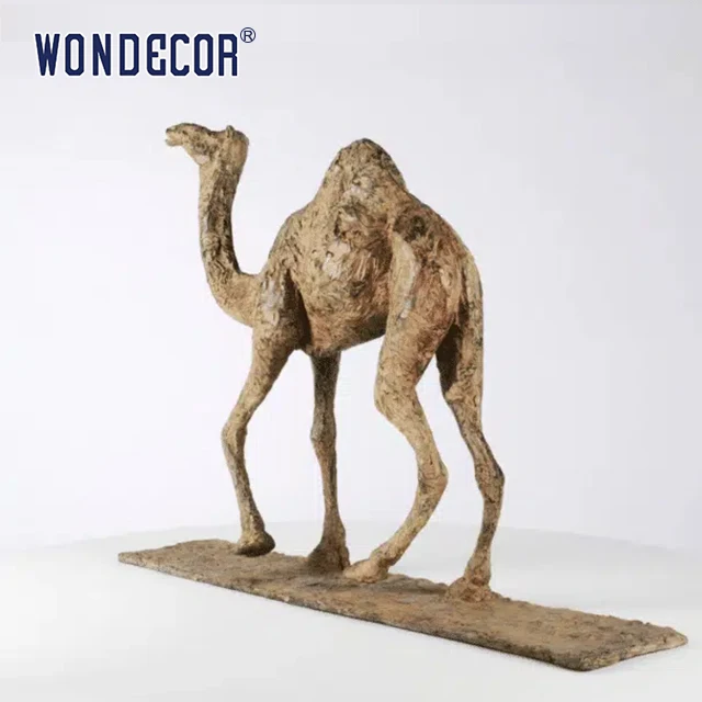 Wondecor Customized modern outdoor square park metal casting life size bronze camel statue