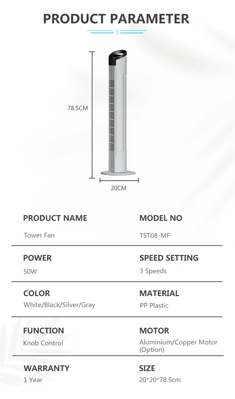 Wholesale High Quality 31 Inch Bladeless Fan 36 Inch Tower Fan Indoor Home Office