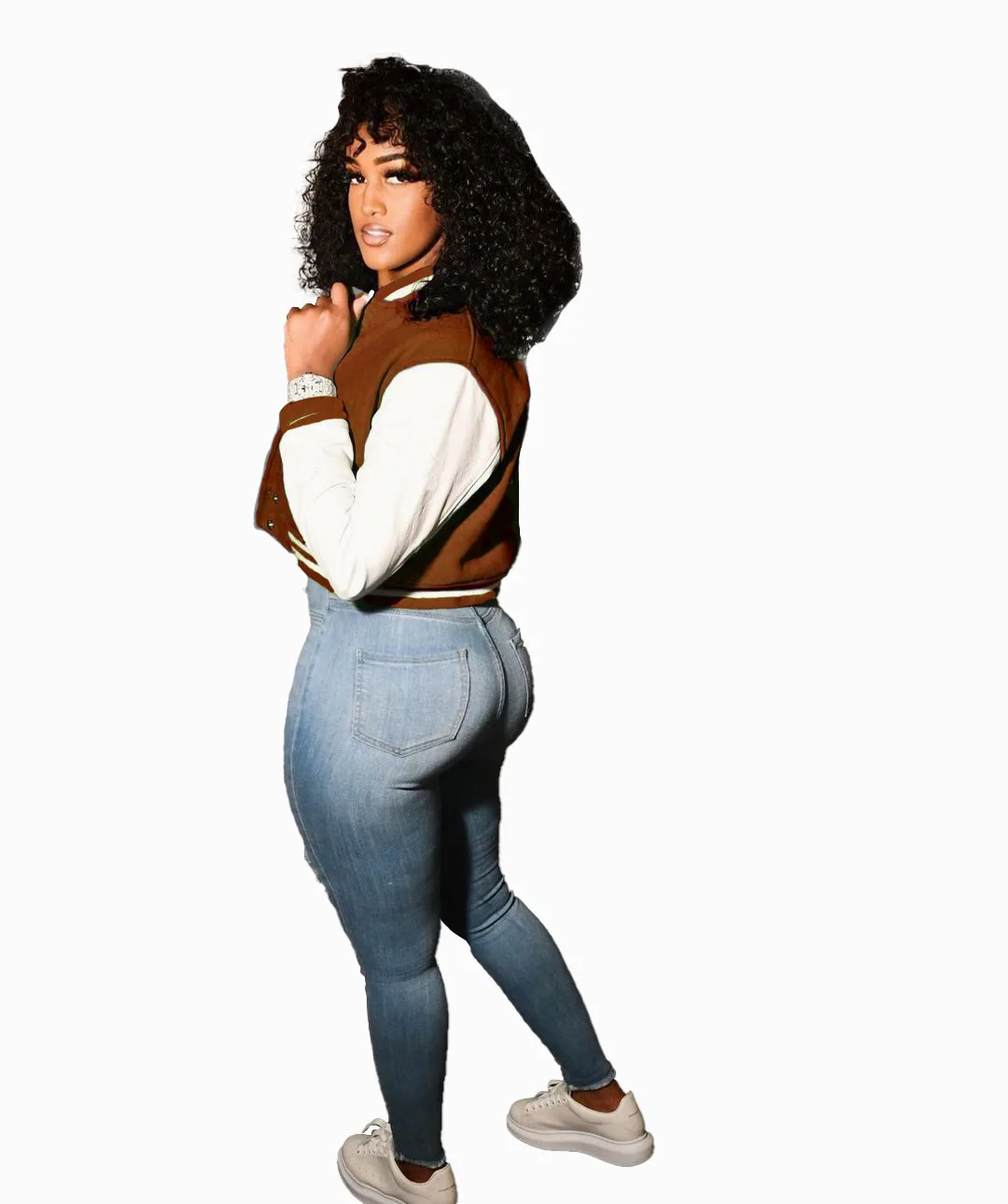 2022 Fall High Quality Women Cropped Letterman Jackets Long Sleeves Coats Leather Bomber Jacket Custom Baseball Jacket