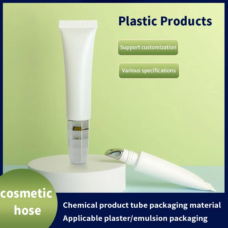 D19mm 8-20ml Plastic Tube Packaging With Zinc Alloy Massage Head Cap Soft Body and Eyel Cream Lotion Cosmetics for Lipgloss