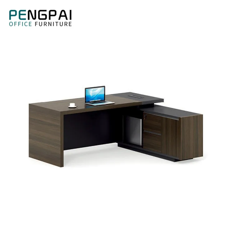 Pengpai l-shape office table modern office counter table design for sale office furniture set