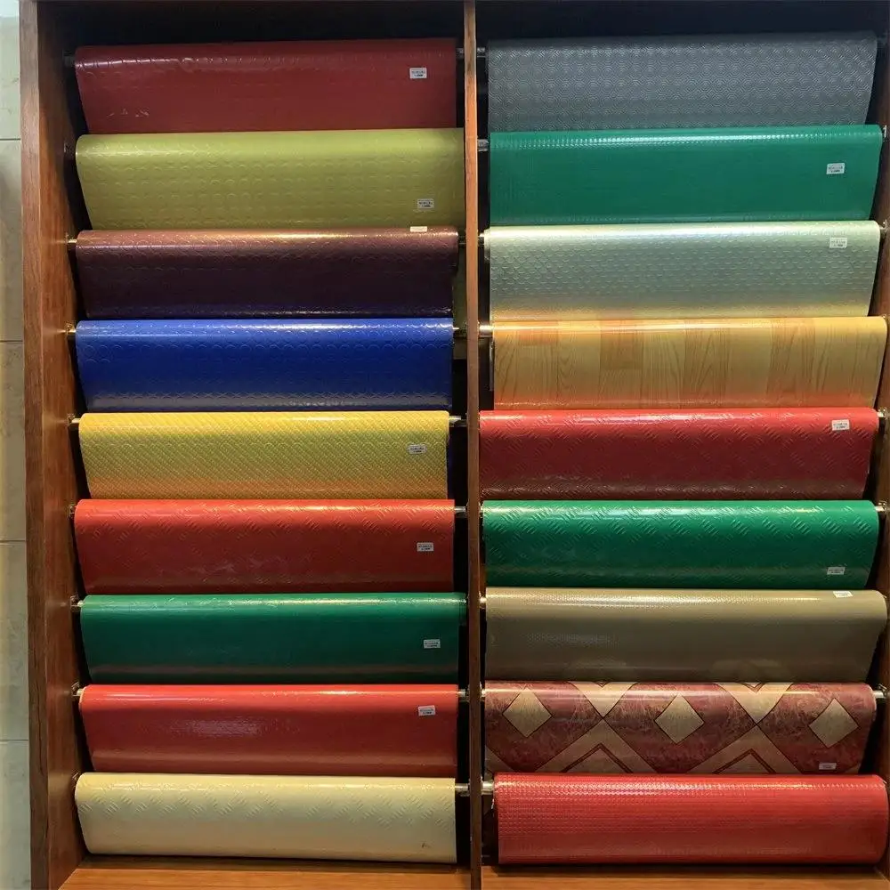 Whole sale Pvc Floor Covering Carpet With Coin Emboss On Surface Layer Plastic Flooring Vinyl Linoleum floor in Roll