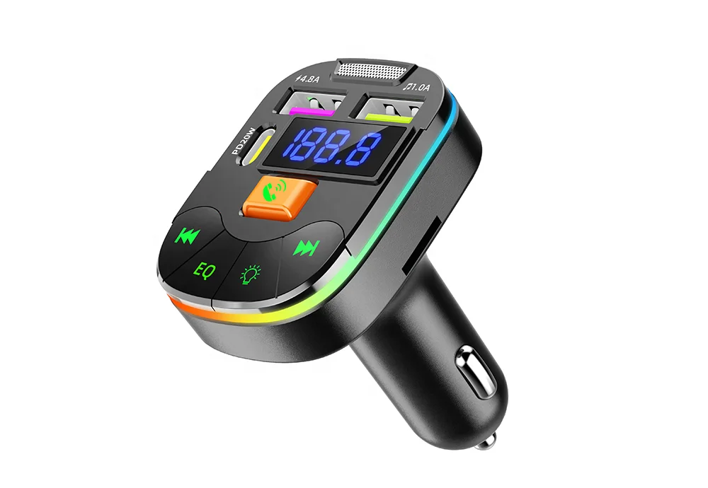 FM transmitter bluetooth PD USB Car Phone Charger Dual USB PD Type C Car MP3 Player Charger car fm transmitter bluetooth