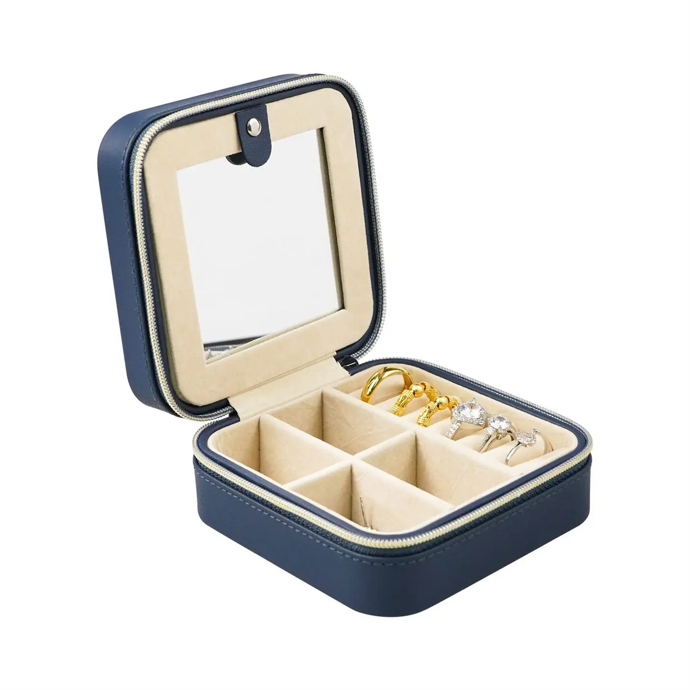 Selling custom ring necklace locking plastic trifold packaging storage organizer case suitcase jewelry box for