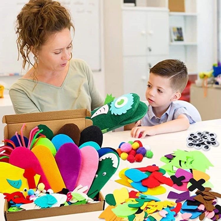 hot sell factory wholesale cheap custom service design durable eco soft plush wool felt fabric shark hand puppet theater