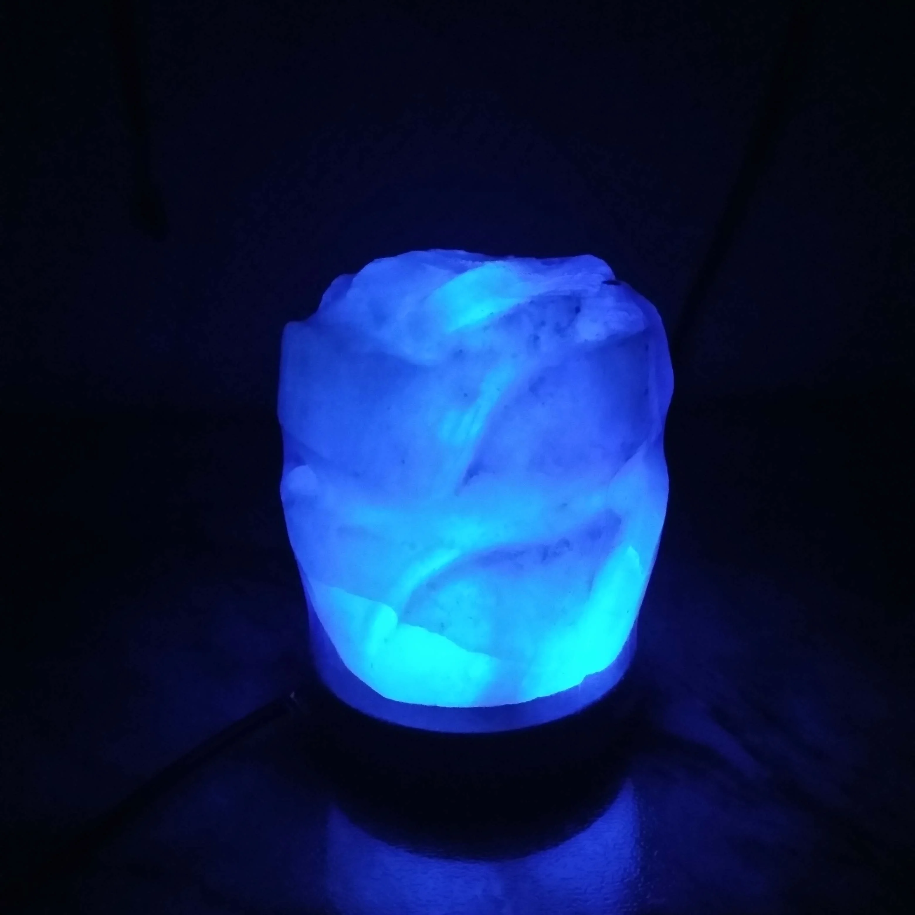Rose USB Himalayan Crystal Salt Lamp with Wooden Base In Multiple Colors
