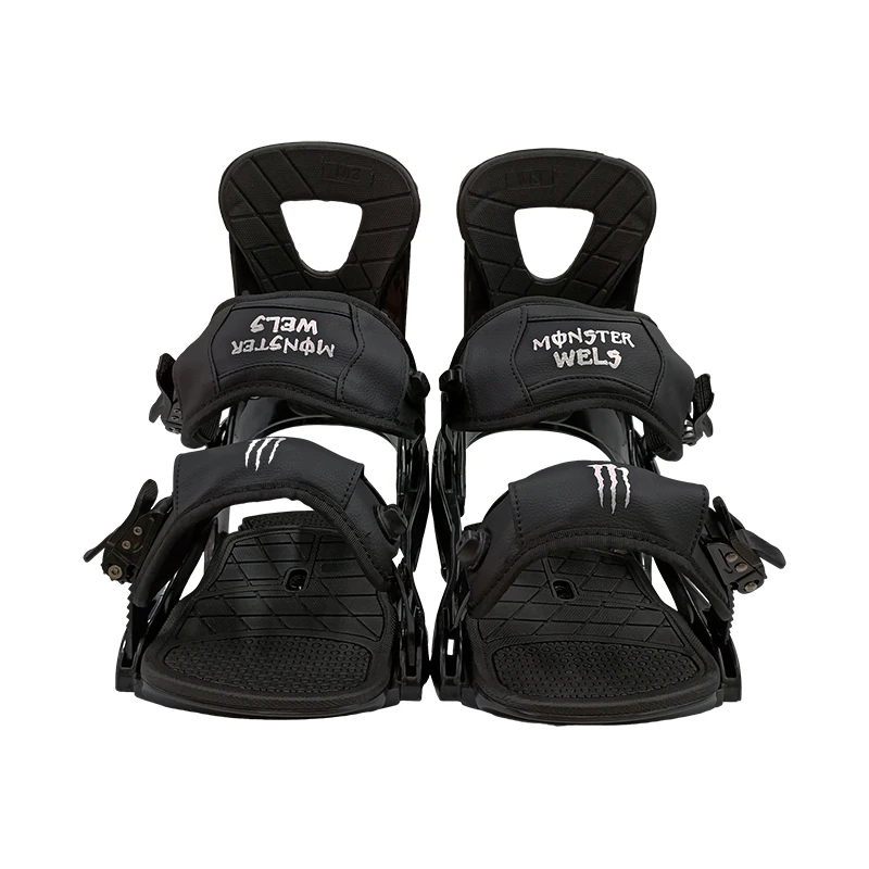 Versatile Black and White All-Mountain Snowboard Binding Ideal for Adults, Multiple Models