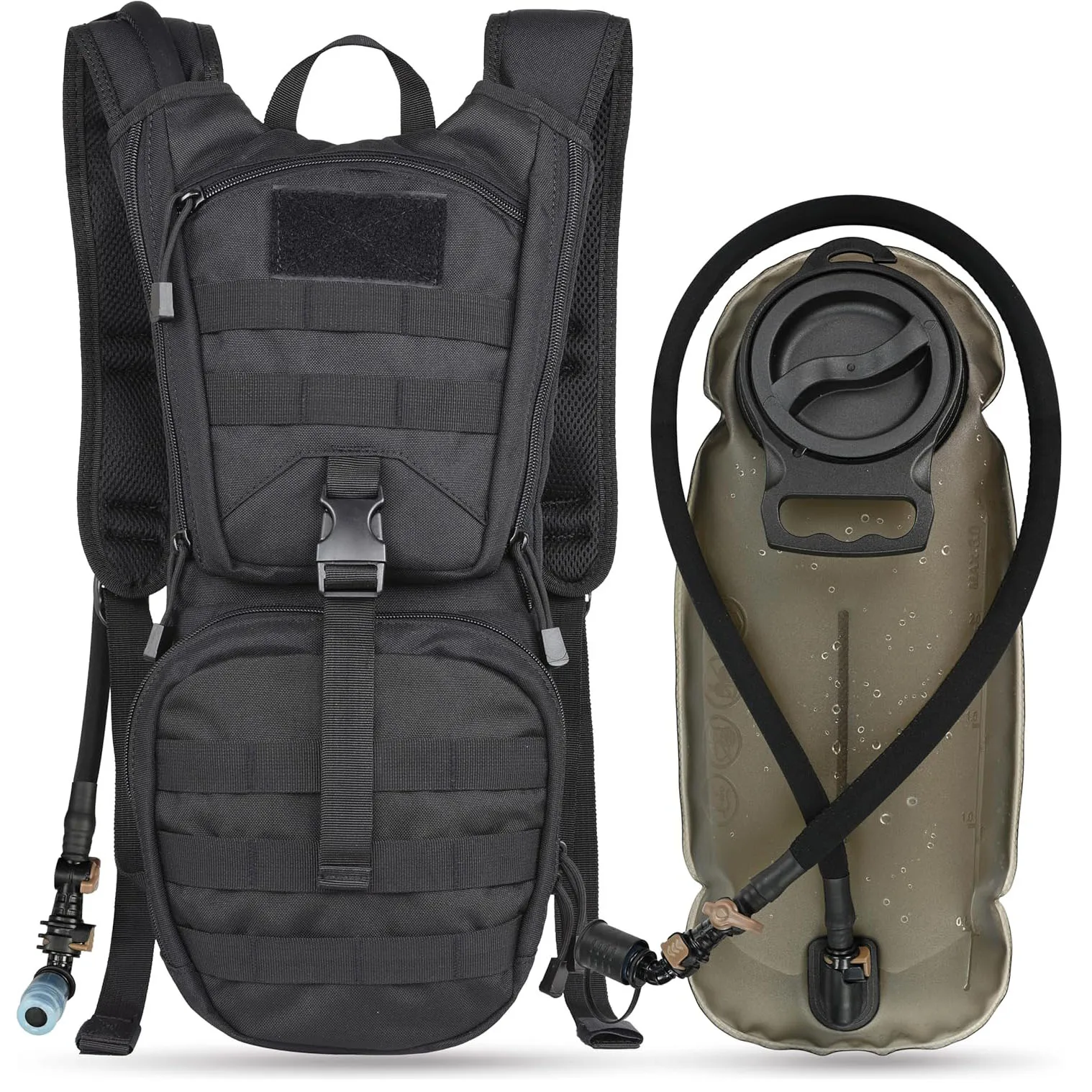 Molle Hydration Pack Backpack with 3L TPU Water Bladder,  Cycling, Hiking, Running