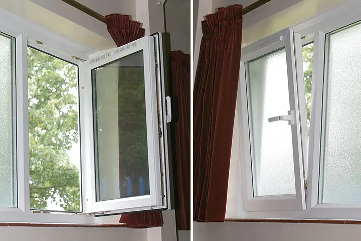 Heat Insulation Thermal break prefab tilted triple glazed aluminum tilt and turn windows