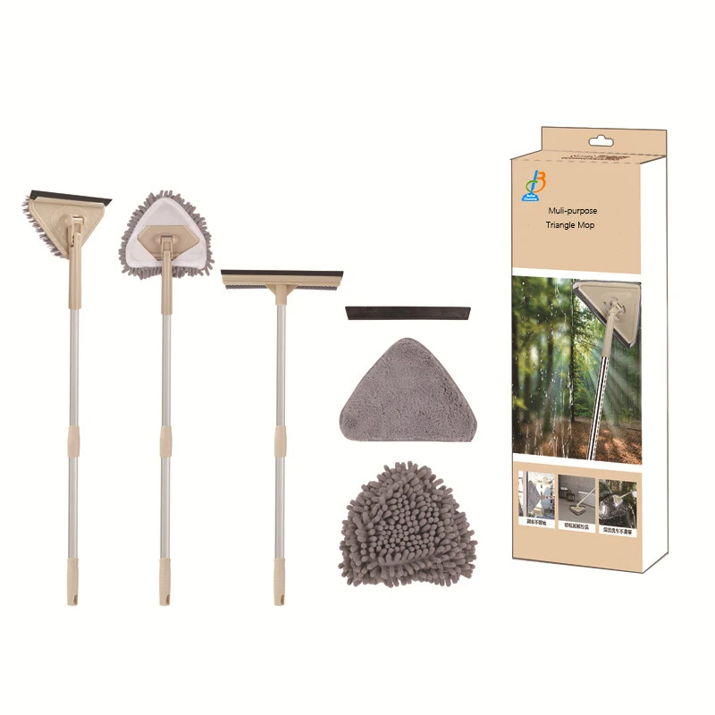 Multi-purpose Household Car Cleaning Tools Accessories Industrial Small Single Triangle Adjust Handle Mop Floor Window Mop