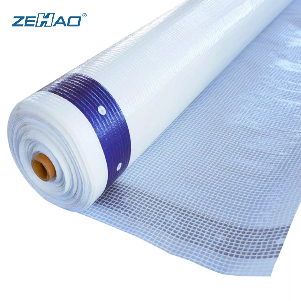 Zehao Clear Vinyl Retardant PE Scaffolding Tarpaulin Reinforced Poly Scaffold Sheeting Construction Safety Leno Tarpaulin