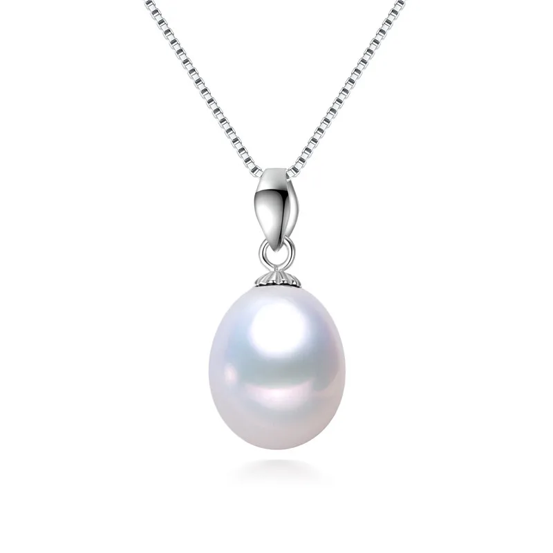 latest design 925 sterling silver necklace genuine cultured real teardrop fresh water natural freshwater pearl pendant necklace