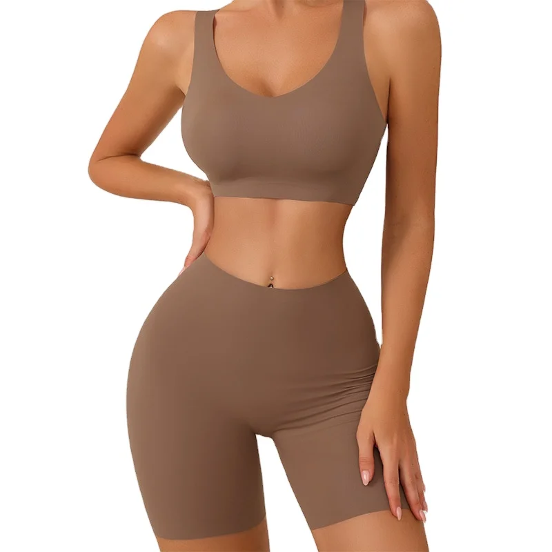 Sport Bra Set High Waist One Piece Fixed Shoulder Strap Casual Breathable Sexy Lingerie Vendor