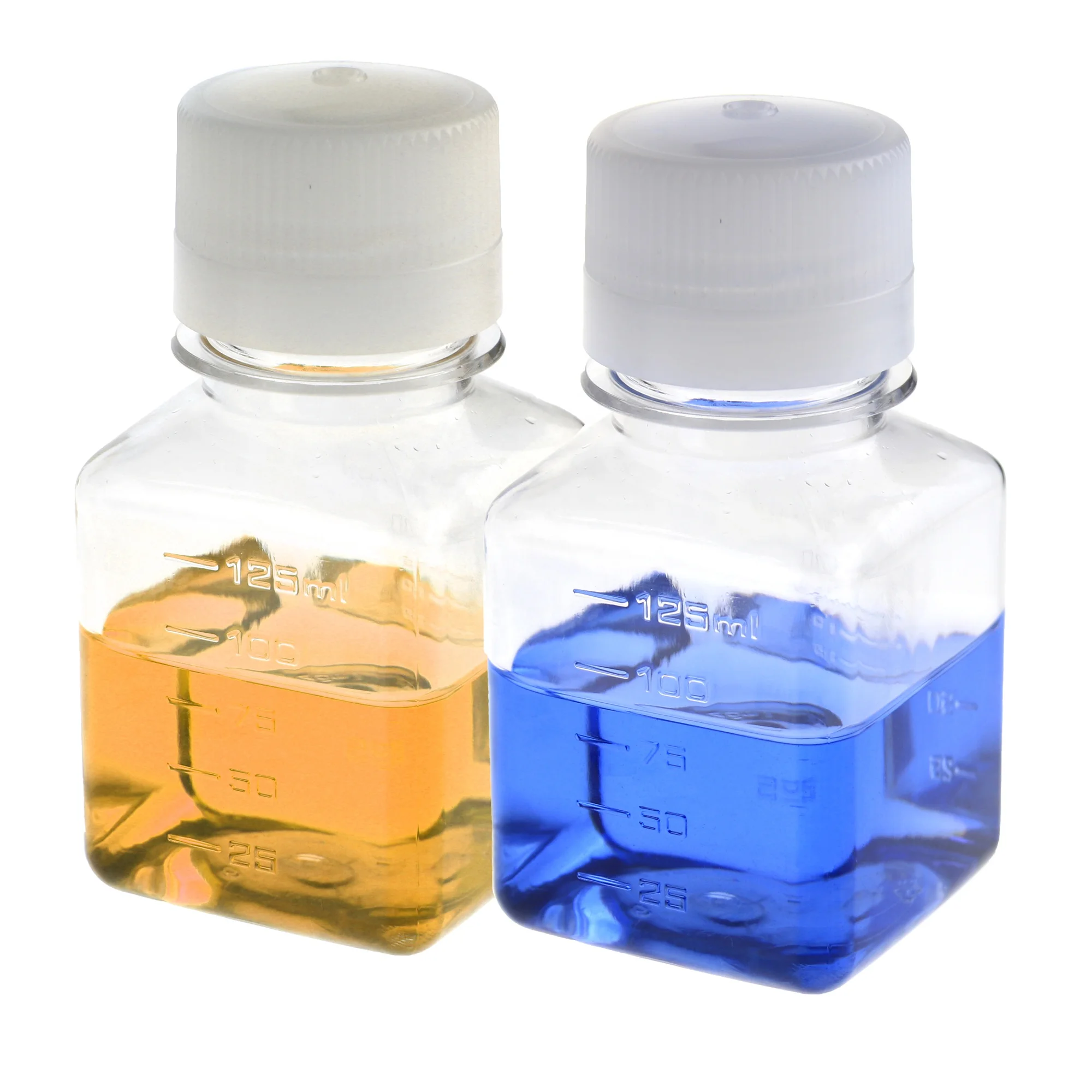 G0125 sterile Clear Square Serum Bottles 125ml petg plastic media bottle 30ml 50ml 60ml 250ml 500ml 1000ml