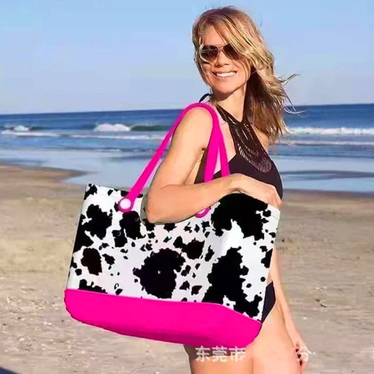 2023 summer Outdoor EVA Portable Travel Beach Tote Bag Waterproof Washable Sand Proof Rubber Beach Bag