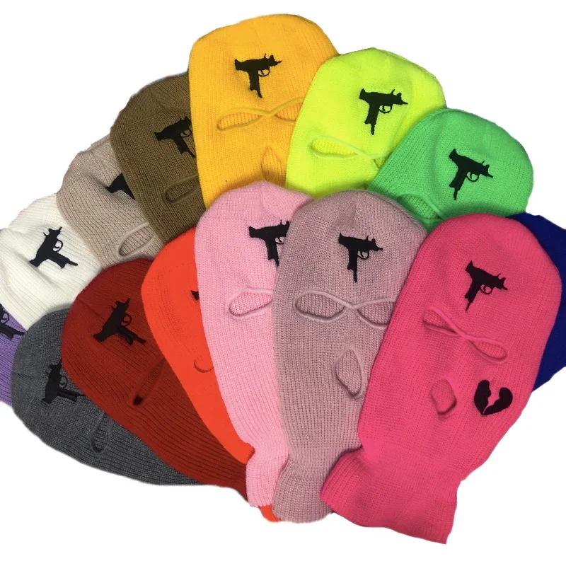 Персонализированная дизайнерская Полнолицевая Балаклава с вышитым логотипом на заказ с 3 отверстиями, Рэперы Bandit, вязаная Балаклава, лыжная маска