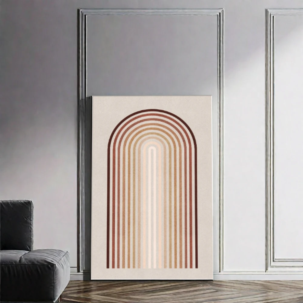 BIGIMAGE Custom Hotel Decor Simple Scandinavian Coastal Office Living Room Home Wall Murals Color Line Decorative Oil Painting