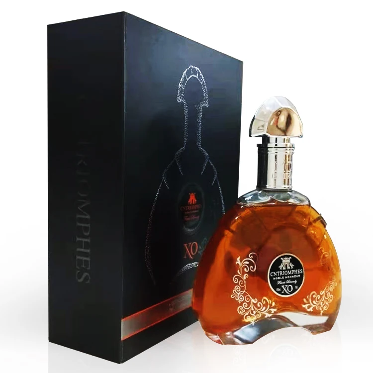 Factory Custom Luxury Tea Red Wine Paper Box Custom Logo Gold Stamped Rhum XO VO Glass Beer Bottle Packaging Box for Rum