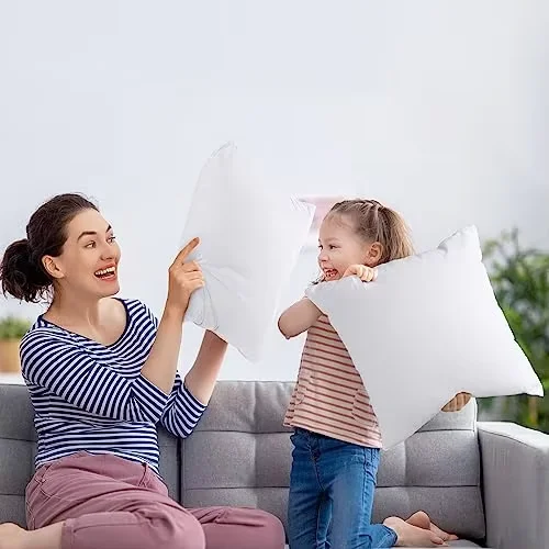 Quilted White Sofa Cushion Insert Lumbar Decor Pillow Core with Quilted Technique