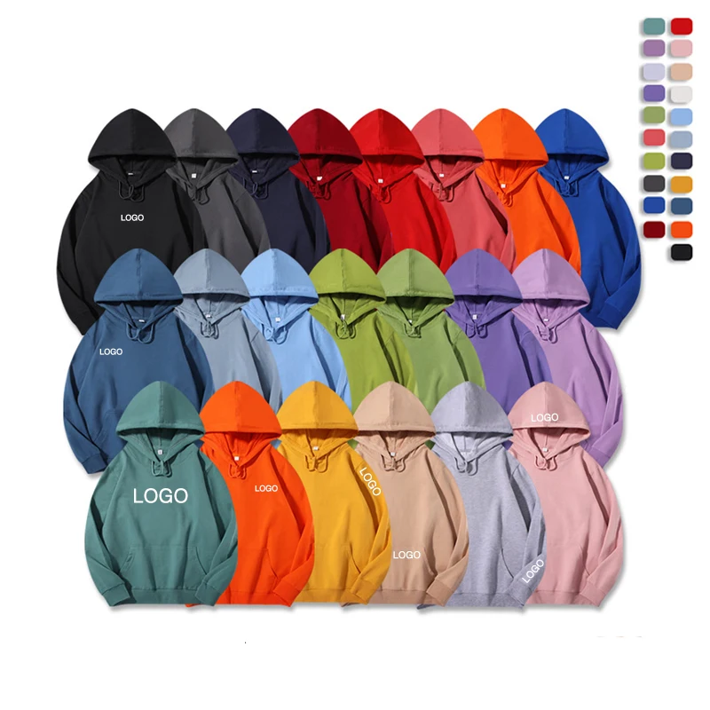 Good Quality Custom Logo Blank Designer Mens Hoodie Cotton Long Sleeve Unisex Oversize Pullover Solid Color Hoodies
