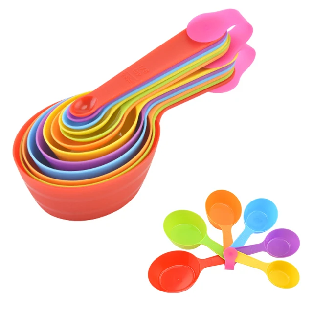 Kitchen Tools Gadgets Colorful Measuring Tool Set Plastic Measuring Spoons And Cups For Kitchen Baking Tool