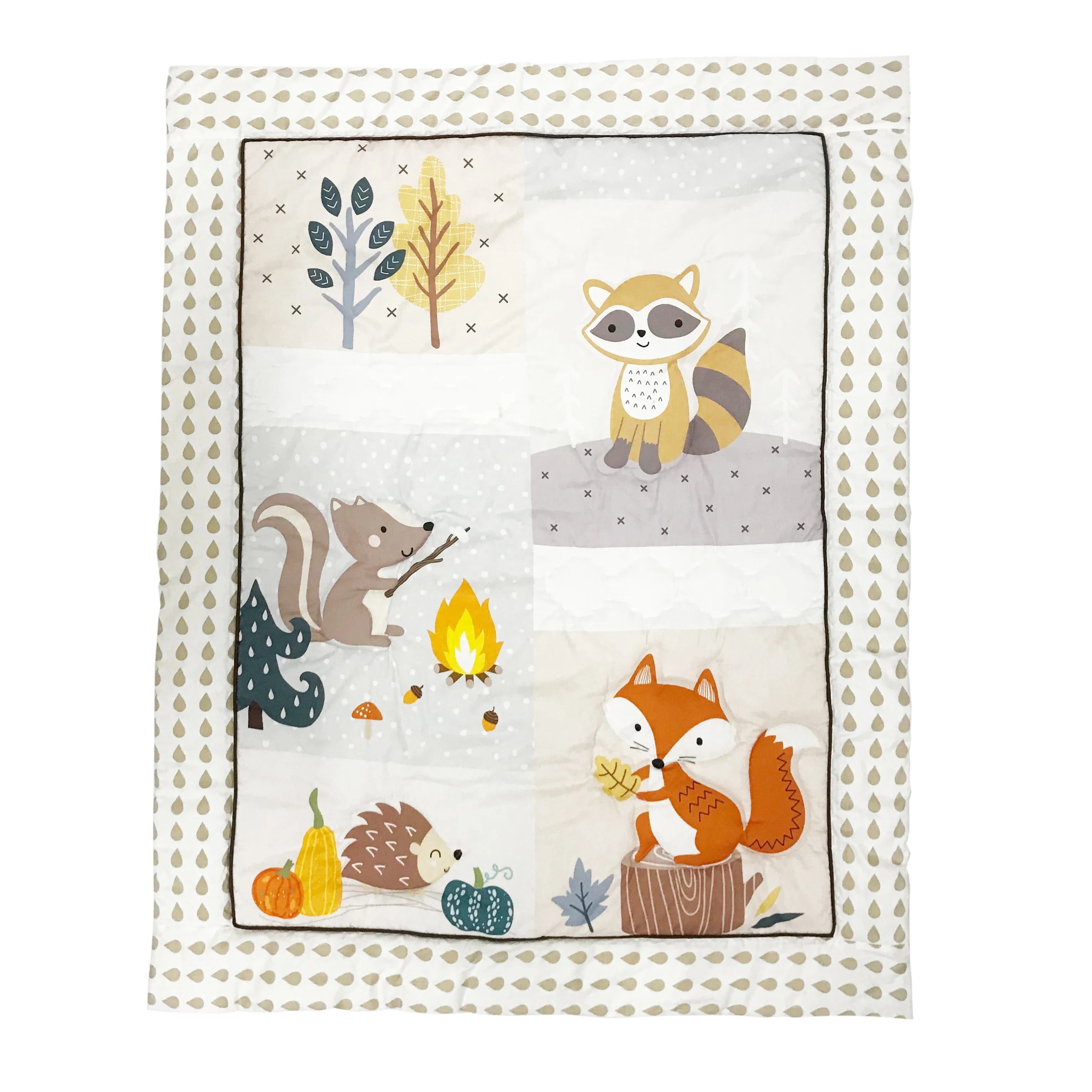 New Product Fast Production Kids 100% Cotton Baby Bedding Crib Quilt Wholesale Baby Quilt Sets